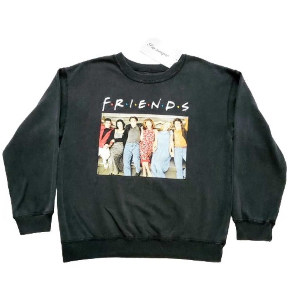 FRIENDS Unisex Digital Print Graphic Long Sleeve Shirt Black Size Medium NWT - Picture 3 of 11